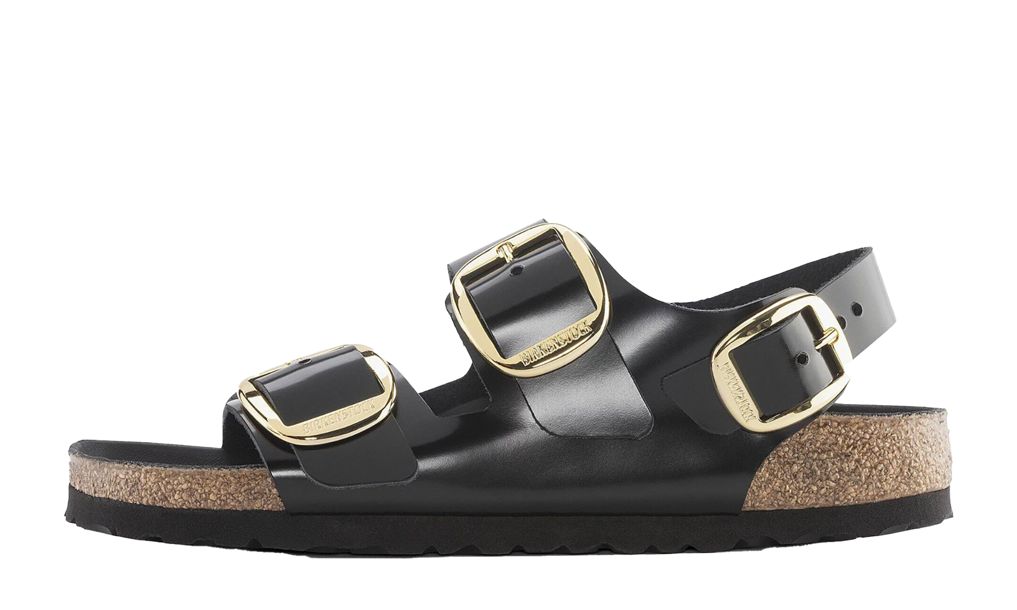 Milano Big Buckle Slippers WMNS "High Shine Black"